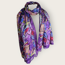 Charger l'image dans la galerie, Étole de soie violette