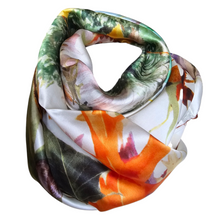 Charger l'image dans la galerie, Foulard femme soie vert orange marron