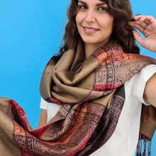 Charger l'image dans la galerie, Écharpe Pashmina Indie camel