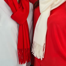 Charger l'image dans la galerie, Écharpe mixte Cachemire et Laine Andréa rouge vif