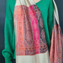 Charger l'image dans la galerie, Écharpe Pashmina Indie beige
