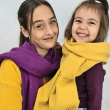 Charger l'image dans la galerie, Étole mixte Cachemire et Laine Liam violet foncé