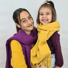 Charger l'image dans la galerie, Écharpe mixte Cachemire et Laine Andréa Moutarde