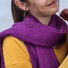 Charger l'image dans la galerie, Étole mixte Cachemire et Laine Liam violet foncé