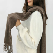 Charger l'image dans la galerie, Écharpe mixte Cachemire et Laine Andréa marron