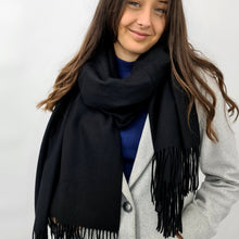 Charger l'image dans la galerie, Étole mixte Cachemire et Laine Liam noire