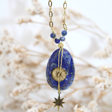 Charger l'image dans la galerie, Sautoir collier pierre naturelle lapis-lazuli bleu