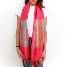 Charger l'image dans la galerie, Étole Pashmina Indie fuschia