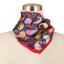 Charger l'image dans la galerie, Carré de soie Lilly bleu marine